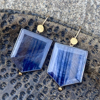 Blue Sheen Sapphire Earrings